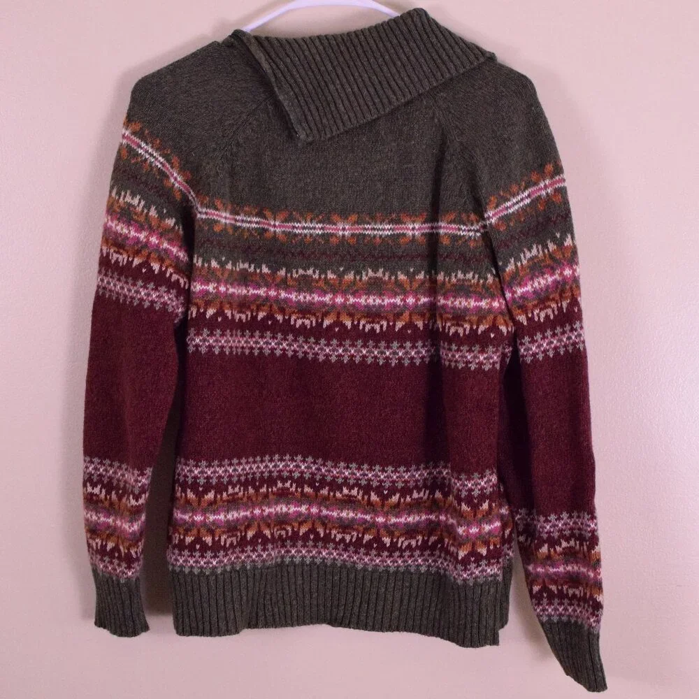 Mountain Lake Cotton Chunky Warm Thick Fall Cozy Sweater Cabincore Cottage - M